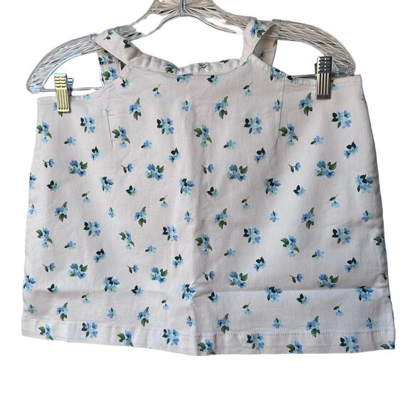 weworewhat cut out mini skirt watercolor ditsy zr5 ivory with blue floral medium - Picture 7 of 12